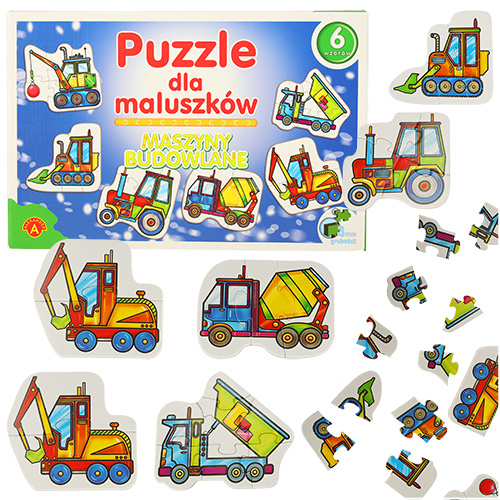 ALEXANDER Puzzle dla maluszkow maszyny budowlane ALEXANDER Puzzle dla maluszkow maszyny budowlane