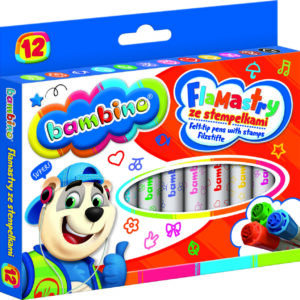 Bambino Filz -Tip -Stifte mit Briefmarken 12 Farben