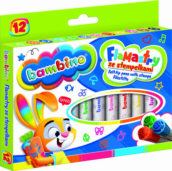Bambino Filz -Tip -Stifte mit Briefmarken 12 Farben