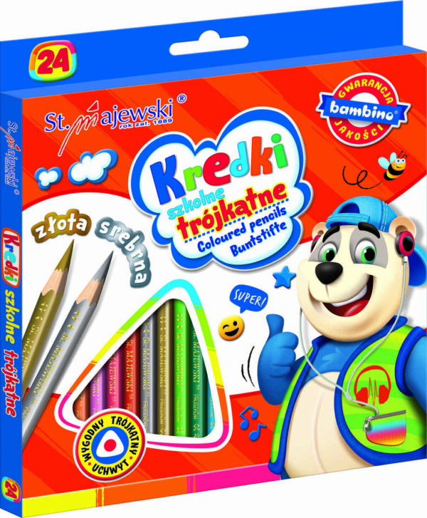 BAMBINO Dreieckige Schulmalstifte 24 Farben