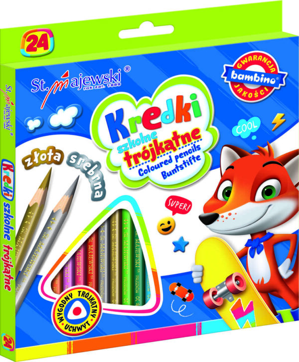 BAMBINO Dreieckige Schulmalstifte 24 Farben