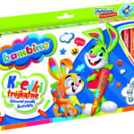 BAMBINO Kredki trojkatne w oprawie drewnianej 24 kolorow temperowka