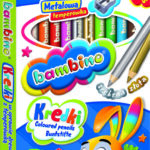 BAMBINO Kredki w oprawie drewnianej 12 kolorow temperowka
