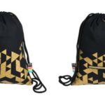 BAMBINO plecak na sznurkach czarno zloty