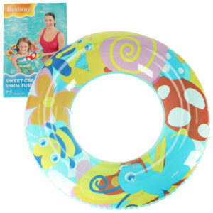 BESTWAY 36013 Kolo do plywania dmuchane motylki slimaki 3 6lat 60kg