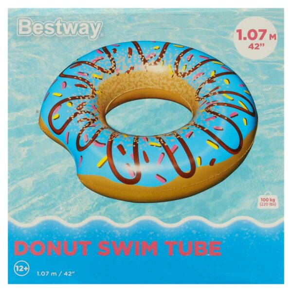 BESTWAY 36118 Kolo do plywania dmuchane Donut niebieskie 107cm max 100kg
