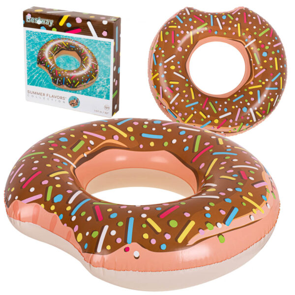 BESTWAY 36188 Kolo do plywania dmuchane donut brazowe 107cm max 100 kg