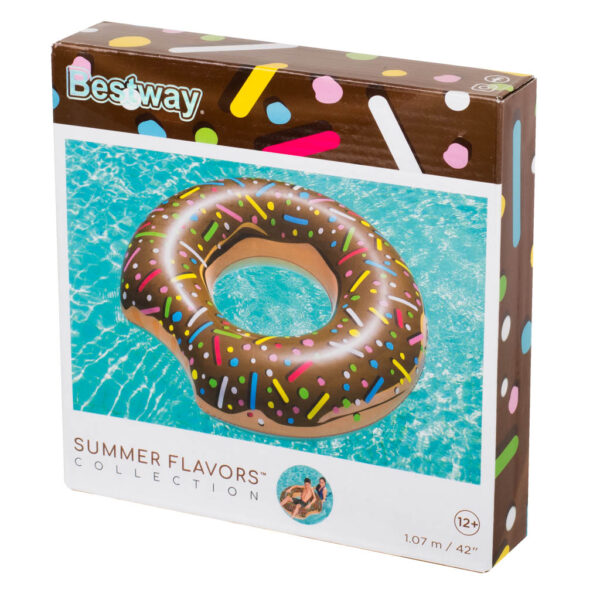 BESTWAY 36188 Kolo do plywania dmuchane donut brazowe 107cm max 100 kg