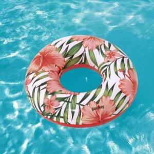 BESTWAY 36237 Kolo dmuchane kwiaty liscie bialy roz
