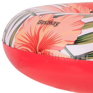 BESTWAY 36237 Kolo do plywania dmuchane kwiaty liscie bialy roz max 90kg
