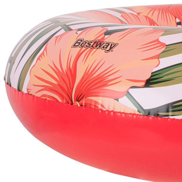 BESTWAY 36237 Kolo do plywania dmuchane kwiaty liscie bialy roz max 90kg