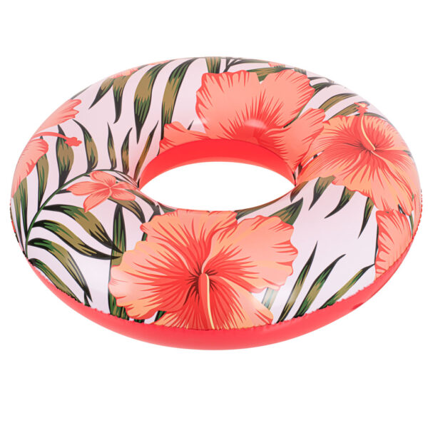 BESTWAY 36237 Kolo do plywania dmuchane kwiaty liscie bialy roz max 90kg