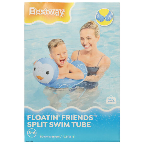 BESTWAY 36405 Kolo do plywania dmuchane pingwin 3 6lat 30kg