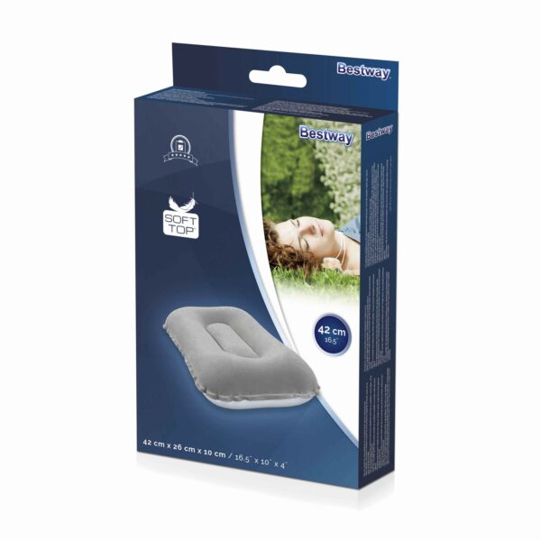 BESTWAY 67121 Poduszka dmuchana turystyczna welur