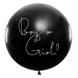Balon Gender Reveal Chlopiec czy dziewczynka niebieskie konfetti 100cm