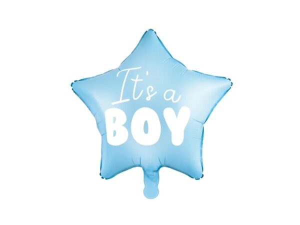 Balon foliowy It s a boy na baby shower gwiazda niebieska 48cm Balon foliowy It s a boy na baby shower gwiazda niebieska 48cm