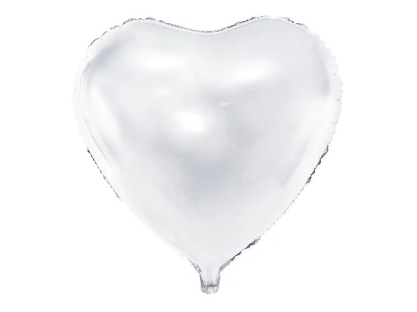 Balon foliowy Serce biale 45cm Balon foliowy Serce biale 45cm