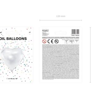 Balon foliowy Serce biale 45cm