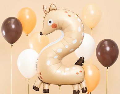Balon foliowy cyfra 2 Sarenka 50x88 cm