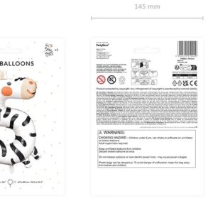 Balon foliowy urodzinowy cyfra 5 Zebra 42x81 cm