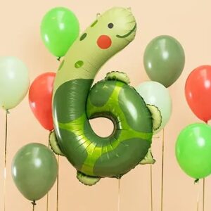 Balon foliowy urodzinowy cyfra 6 Zolw 57x86 cm