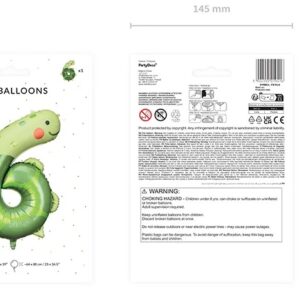 Balon foliowy urodzinowy cyfra 6 Zolw 57x86 cm