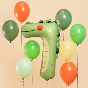 Balon foliowy urodzinowy cyfra 7 Krokodyl 49x73 cm