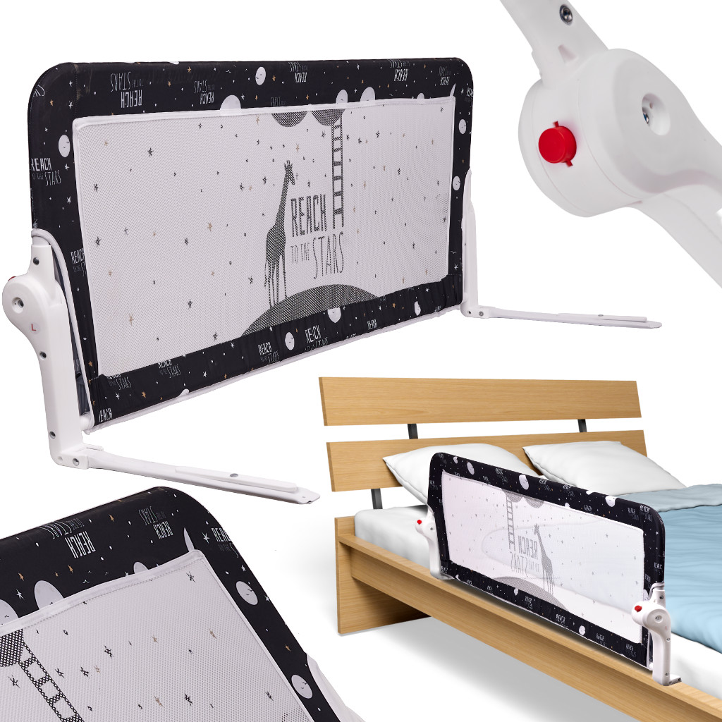 Barierka ochronna bramka oslonka do lozka 120cm czarna