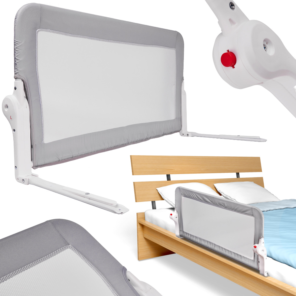 Barierka ochronna bramka oslonka do lozka 120cm szara