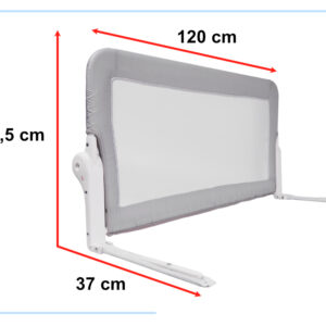 Barierka ochronna bramka oslonka do lozka 120cm szara