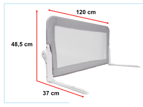 Barierka ochronna bramka oslonka do lozka 120cm szara