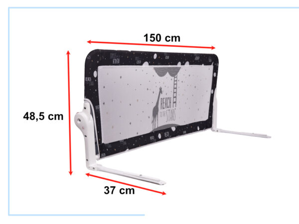 Barierka ochronna bramka oslonka do lozka 150cm czarna