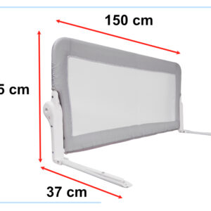 Barierka ochronna bramka oslonka do lozka 150cm szara