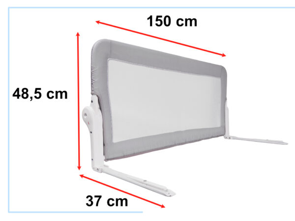Barierka ochronna bramka oslonka do lozka 150cm szara