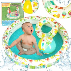 Basen dmuchany ogrodowy 3w1 dla dzieci kolko pilka BESTWAY 51124 122cm