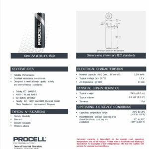 Bateria Duracell Procell Industrial LR6 AA