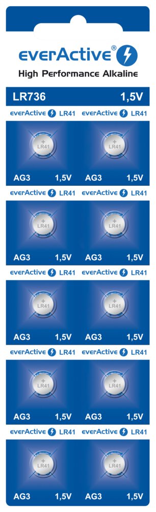 Bateria everActive Alkaline G3 LR736 blister 10szt Bateria everActive Alkaline G3 LR736 blister 10szt