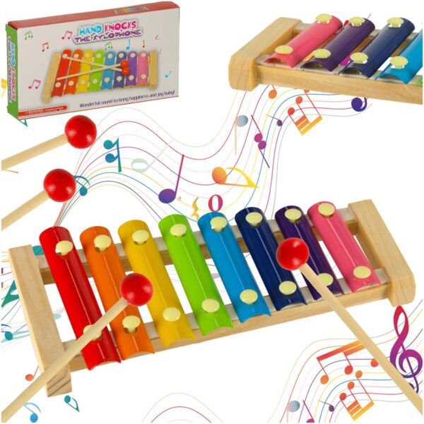 Cymbalki drewniane kolorowe edukacyjne Cymbalki drewniane kolorowe edukacyjne