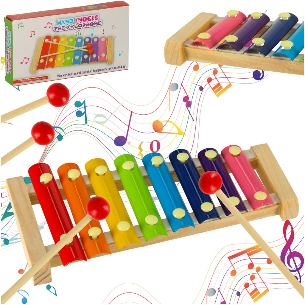 Cymbalki drewniane kolorowe edukacyjne