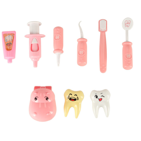 Dentysta zestaw lekarski hipopotam rozowy