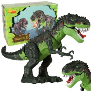 Dinozaur T REX elektroniczny chodzi ryczy zielony