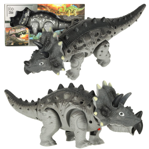 Dinozaur zdalnie sterowany na pilota RC Triceratops chodzi swieci ryczy Dinozaur zdalnie sterowany na pilota RC Triceratops chodzi swieci ryczy