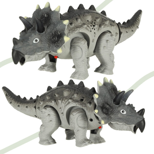 Dinozaur zdalnie sterowany na pilota RC Triceratops chodzi swieci ryczy