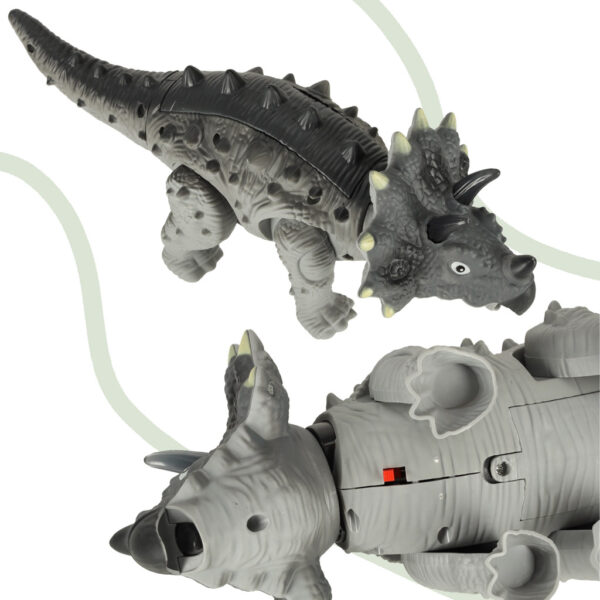 Dinozaur zdalnie sterowany na pilota RC Triceratops chodzi swieci ryczy