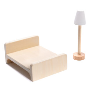 Domek dla lalek MDF drewniany z akcesoriami LED 78cm czarny