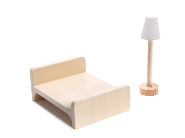 Domek dla lalek MDF drewniany z akcesoriami LED 78cm czarny