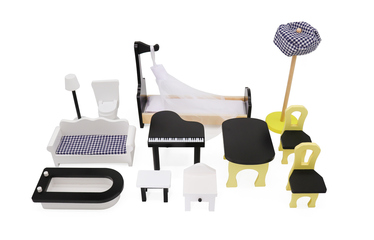 Domek dla lalek MDF z akcesoriami 120cm XXL LED