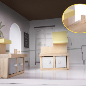 KX6278 Domek dla lalek MDF z akcesoriami 70cm LED szary