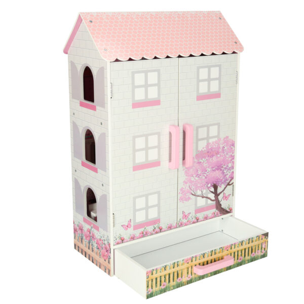 Domek dla lalek drewniany Lulilo Papilio rozowy 80cm