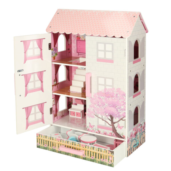Domek dla lalek drewniany Lulilo Papilio rozowy 80cm